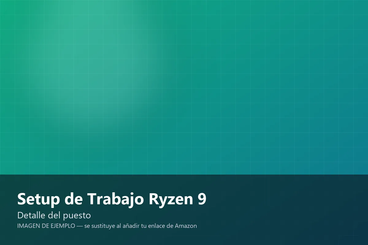 Vista 2 de Setup de Trabajo Ryzen 9 · 4K Ultrawide · Escritorio Elevable